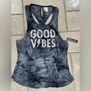 Good Vibes Women's Blue Tank Top by No Boundaries